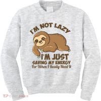 I'm Not Lazy I'm Just Saving My Energy Funny Sloth Saying  Kids Sweatshirt thumb 0