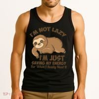 I'm Not Lazy I'm Just Saving My Energy Funny Sloth Saying  Tank Top thumb 3