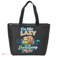I'm Not Lazy I'm On Energy Saving Mode Funny Sloth Tote Bag thumb 0