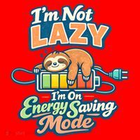 I'm Not Lazy I'm On Energy Saving Mode Funny Sloth Santa Hat thumb 1