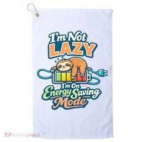 I'm Not Lazy I'm On Energy Saving Mode Funny Sloth Golf Towel thumb 0