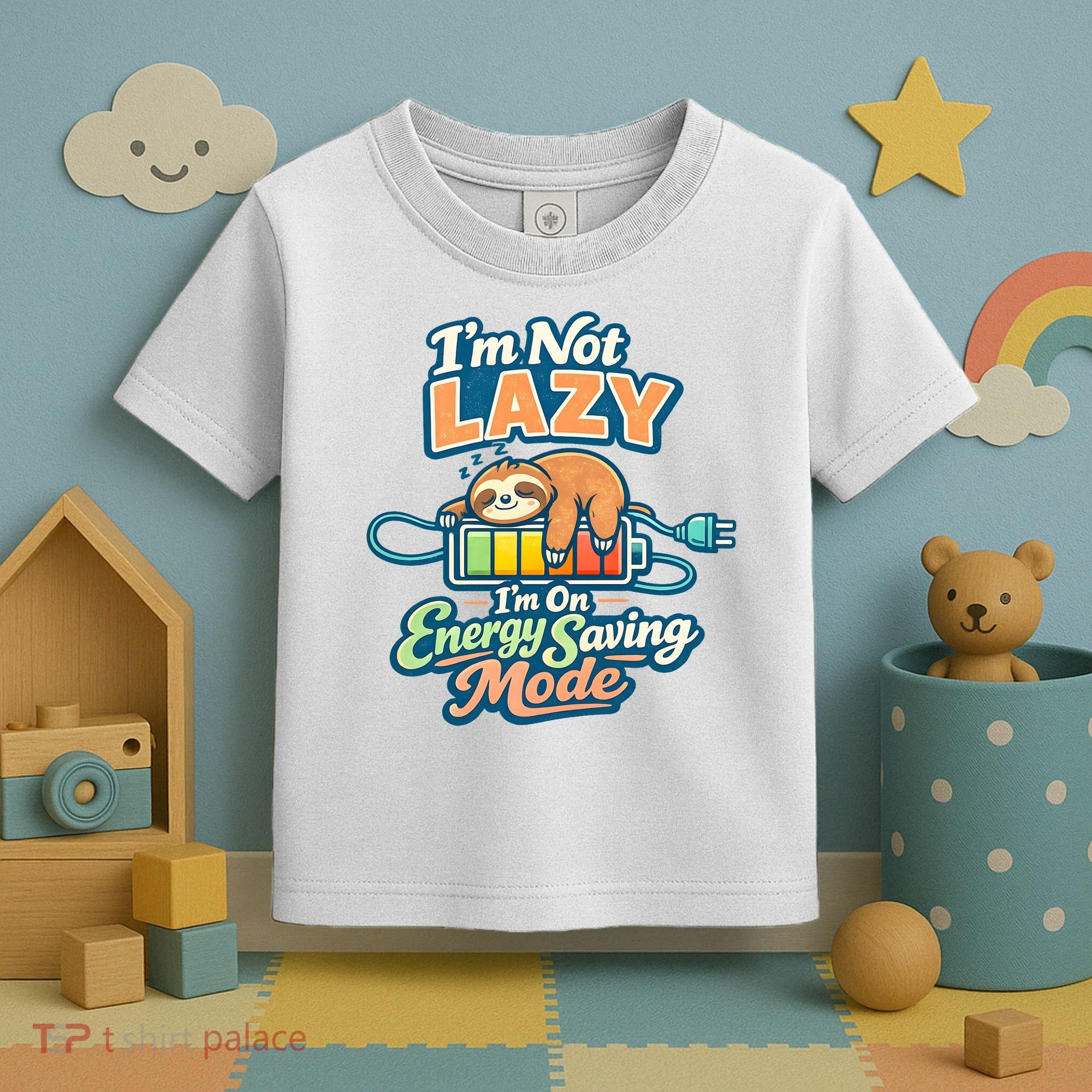 I'm Not Lazy I'm On Energy Saving Mode Funny Sloth Toddler T-Shirt