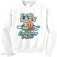 I'm Not Lazy I'm On Energy Saving Mode Funny Sloth Kids Sweatshirt thumb 0