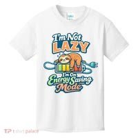 I'm Not Lazy I'm On Energy Saving Mode Funny Sloth Kids T-Shirt thumb 0