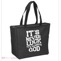 Its Never Luck Its Always God Retro Groovy Tote Bag thumb 2