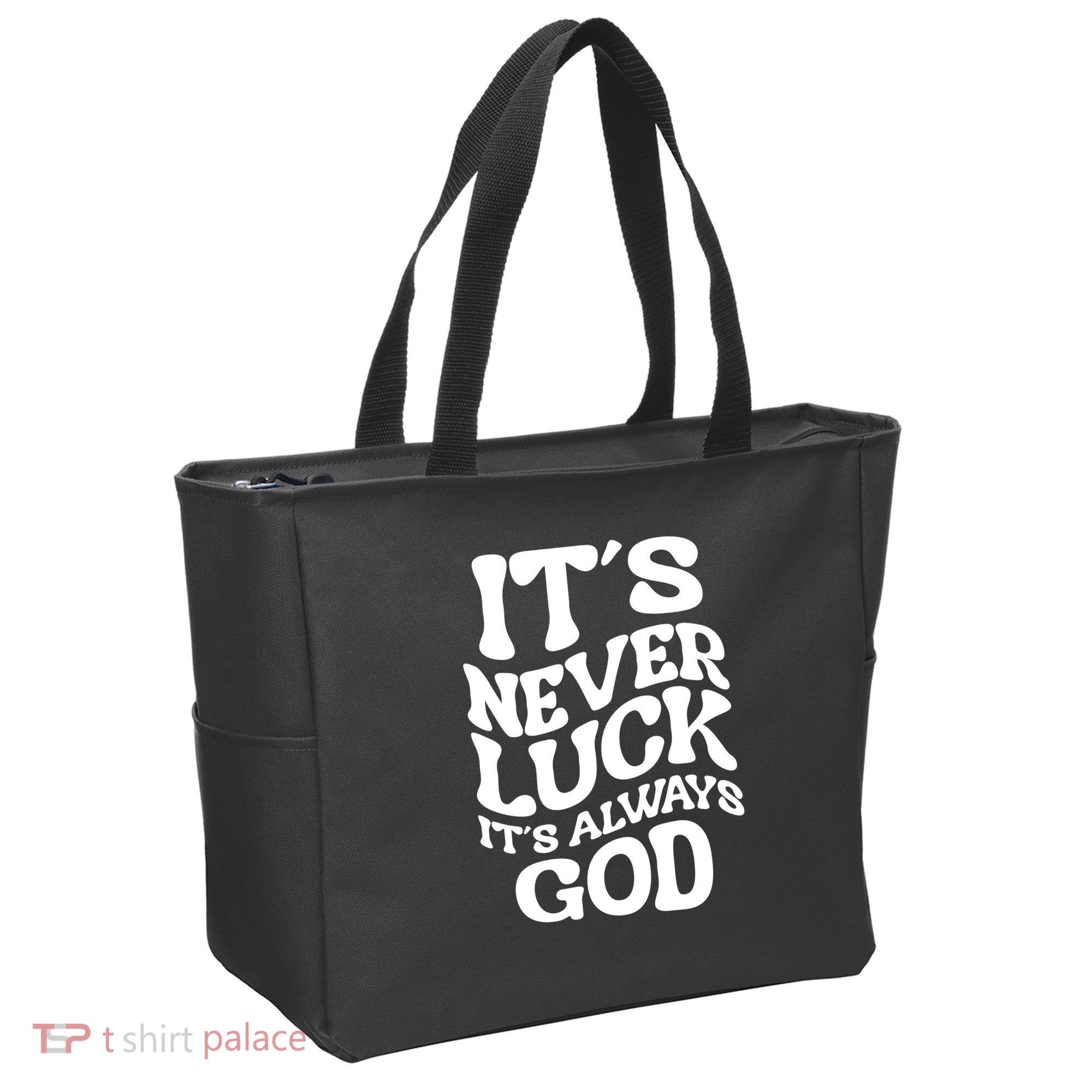 Its Never Luck Its Always God Retro Groovy Tote Bag