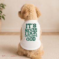 Its Never Luck Its Always God Retro Groovy Doggie Tank thumb 2