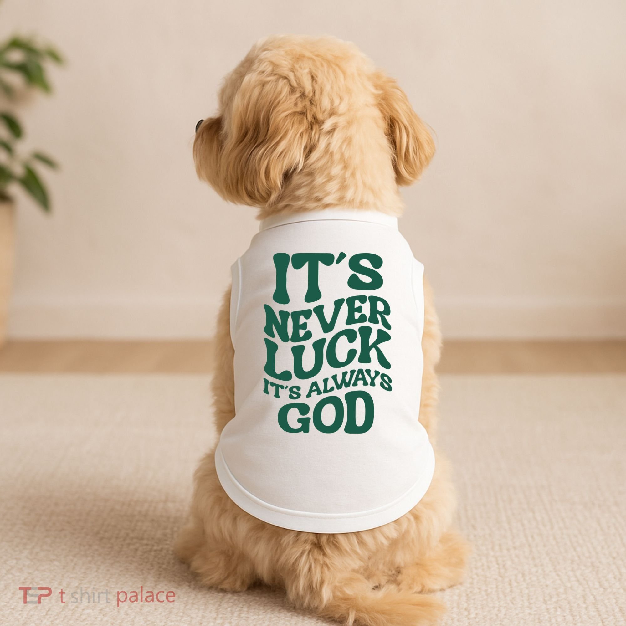 Its Never Luck Its Always God Retro Groovy Doggie Tank