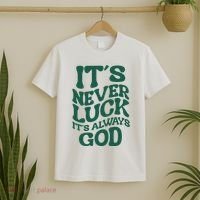 Its Never Luck Its Always God Retro Groovy T-Shirt thumb 2