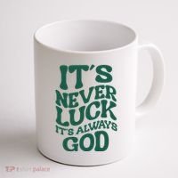 Its Never Luck Its Always God Retro Groovy Coffee Mug thumb 1