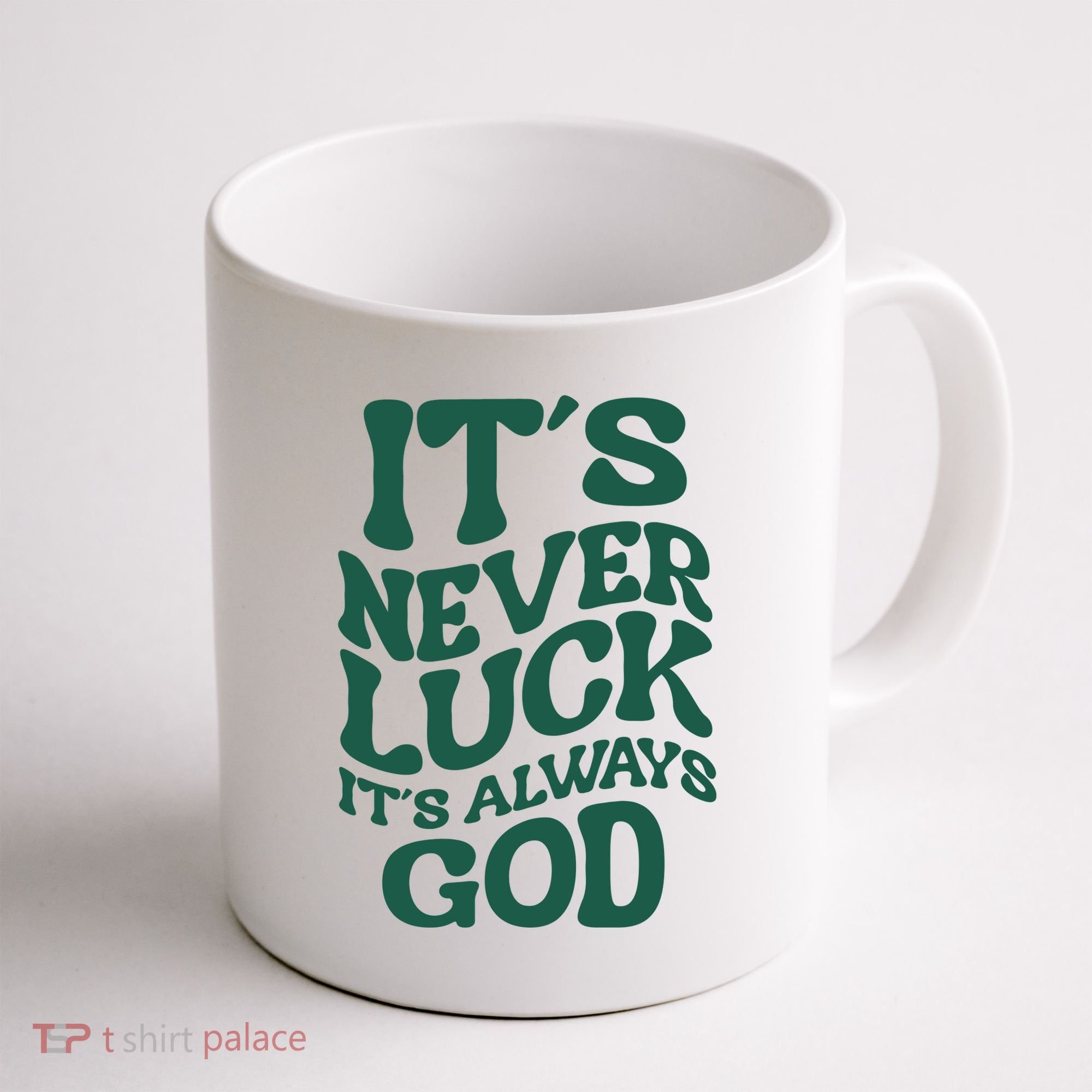 Its Never Luck Its Always God Retro Groovy Coffee Mug