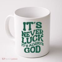 Its Never Luck Its Always God Retro Groovy Coffee Mug thumb 0