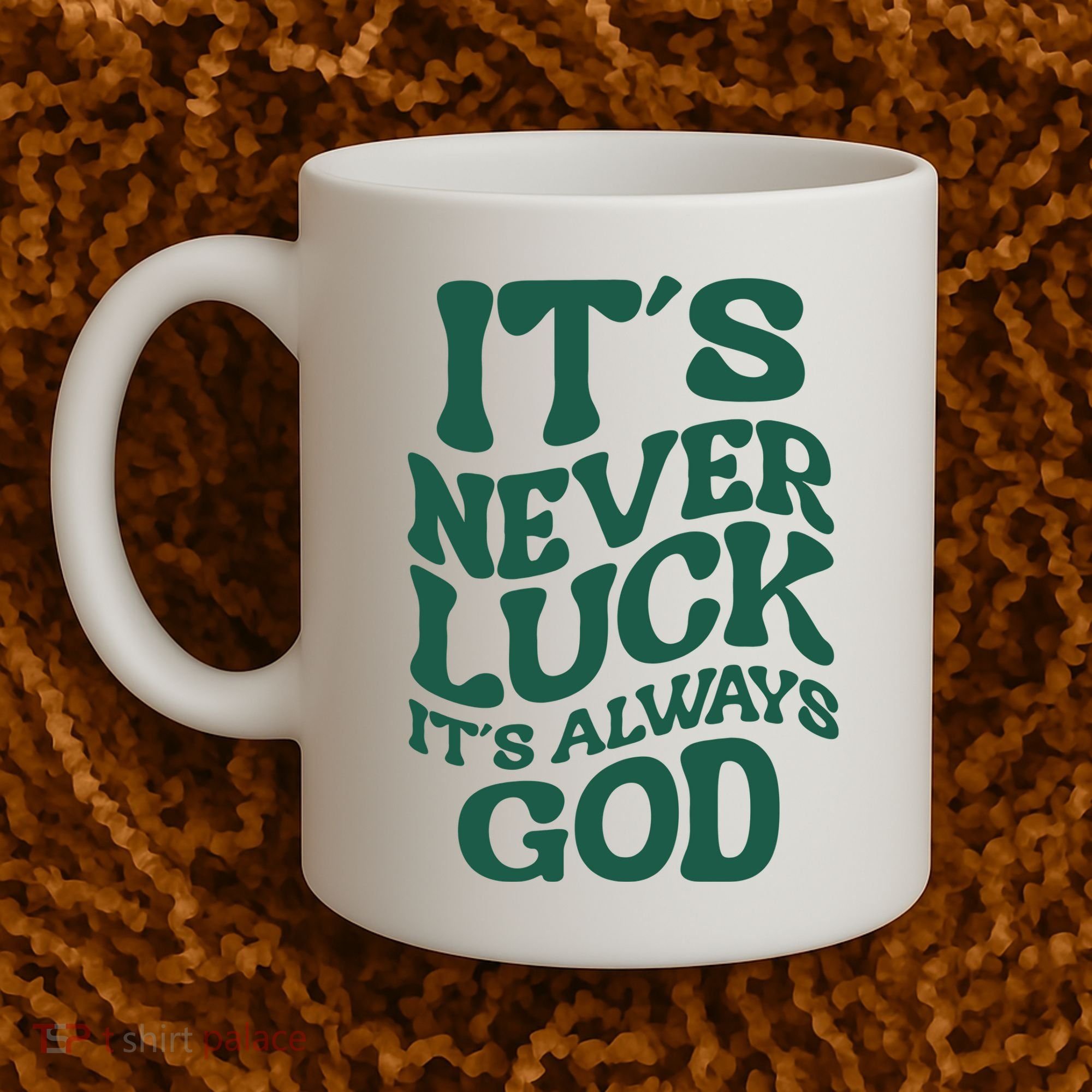 Its Never Luck Its Always God Retro Groovy Coffee Mug