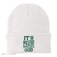 Its Never Luck Its Always God Retro Groovy Beanie thumb 0