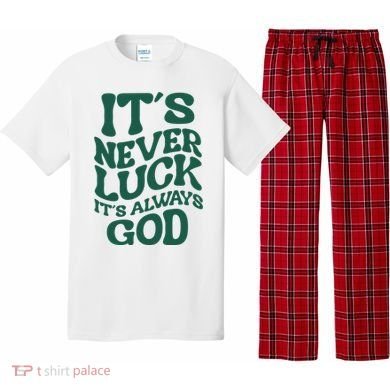 Its Never Luck Its Always God Retro Groovy Pajama Set