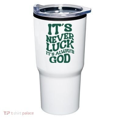 Its Never Luck Its Always God Retro Groovy Tumbler
