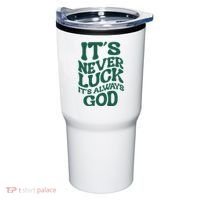 Its Never Luck Its Always God Retro Groovy Tumbler thumb 0