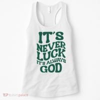 Its Never Luck Its Always God Retro Groovy Women's Tank Top thumb 0