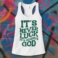 Its Never Luck Its Always God Retro Groovy Women's Tank Top thumb 3