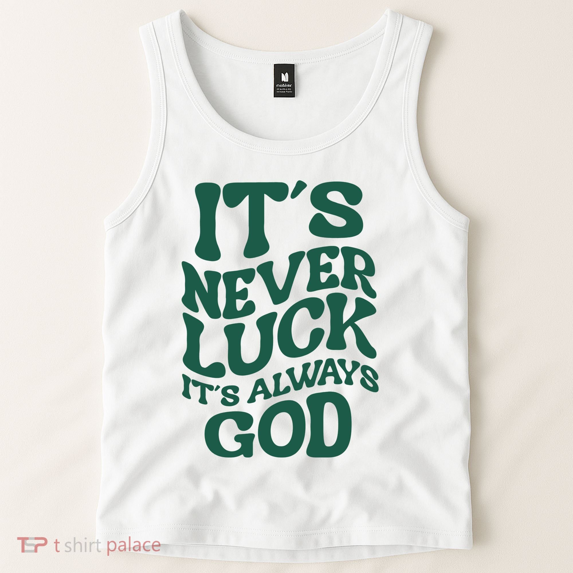 Its Never Luck Its Always God Retro Groovy Tank Top