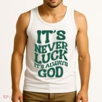 Its Never Luck Its Always God Retro Groovy Tank Top thumb 3
