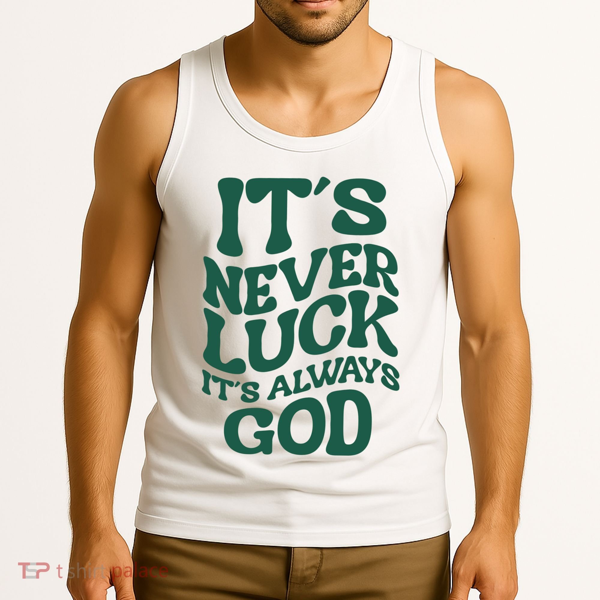 Its Never Luck Its Always God Retro Groovy Tank Top