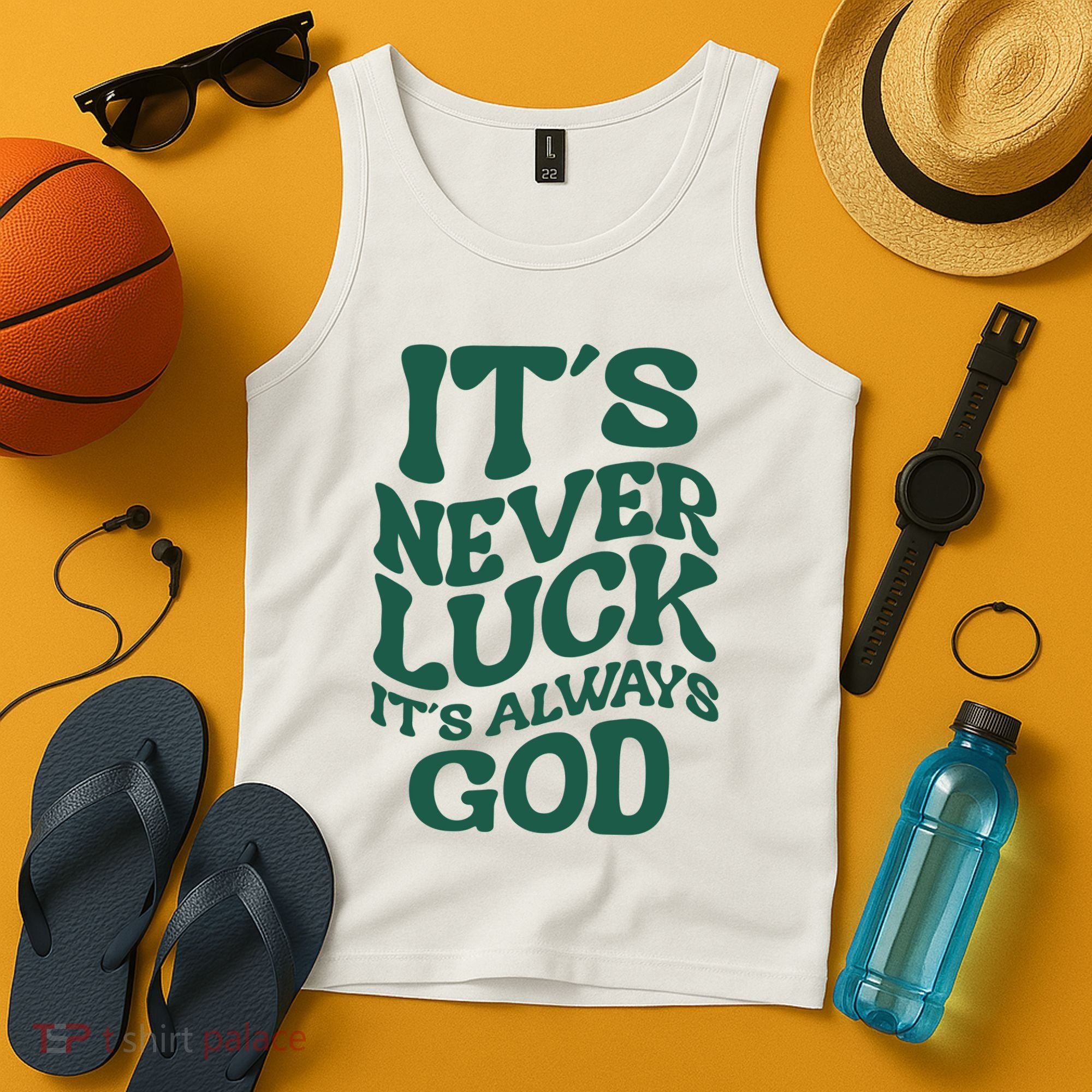 Its Never Luck Its Always God Retro Groovy Tank Top