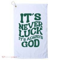 Its Never Luck Its Always God Retro Groovy Golf Towel thumb 0