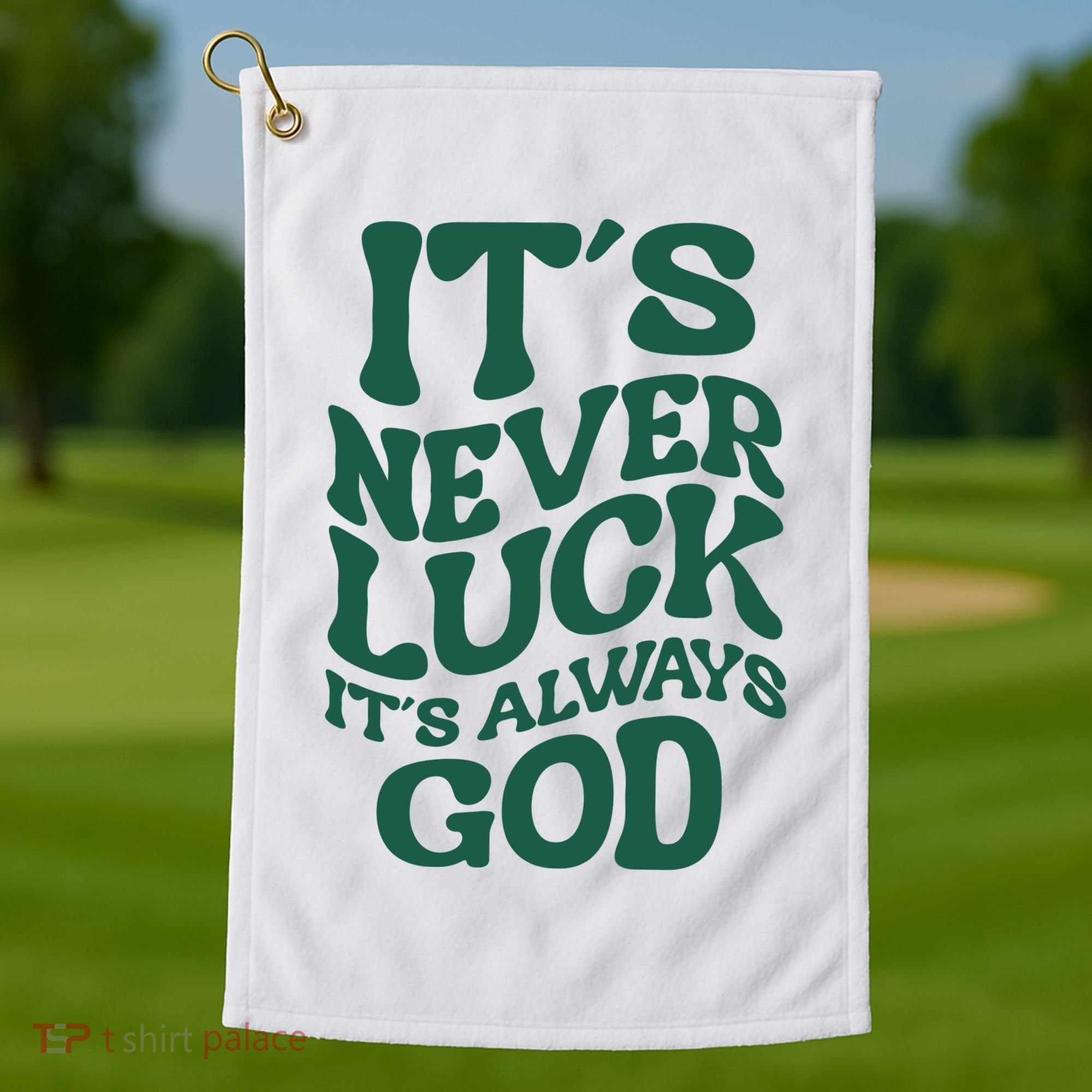 Its Never Luck Its Always God Retro Groovy Golf Towel