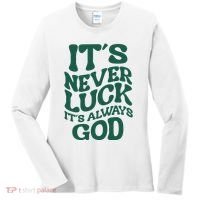 Its Never Luck Its Always God Retro Groovy Women's Long Sleeve Shirt thumb 0