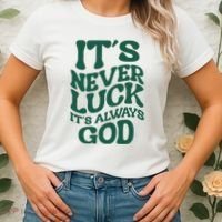 Its Never Luck Its Always God Retro Groovy Women's T-Shirt thumb 2