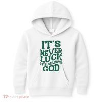 Its Never Luck Its Always God Retro Groovy Kids Hoodie thumb 0