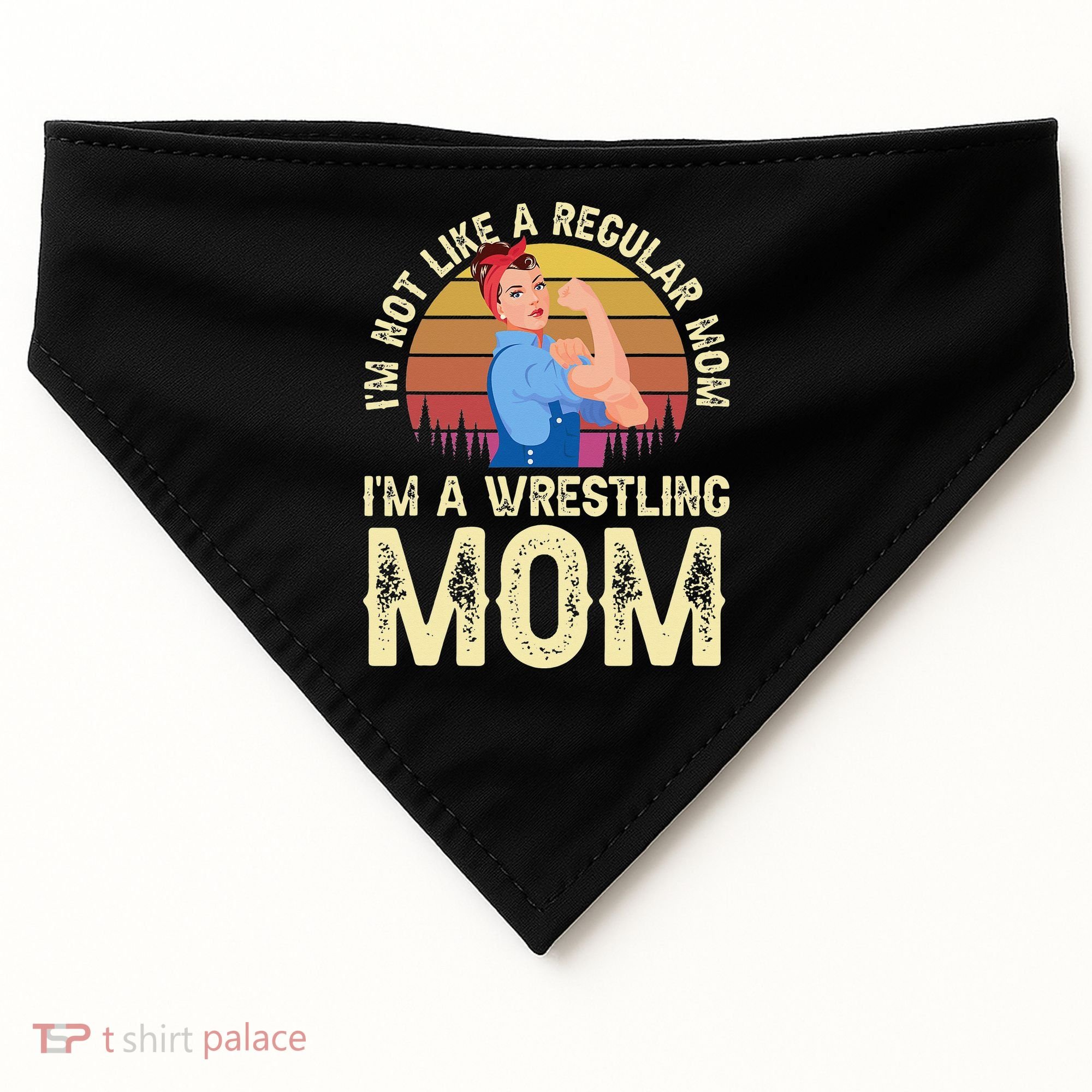 I'm Not Like A Regular Mom I'm A Wrestling Mom Wrestling  USA-Made Doggie Bandana