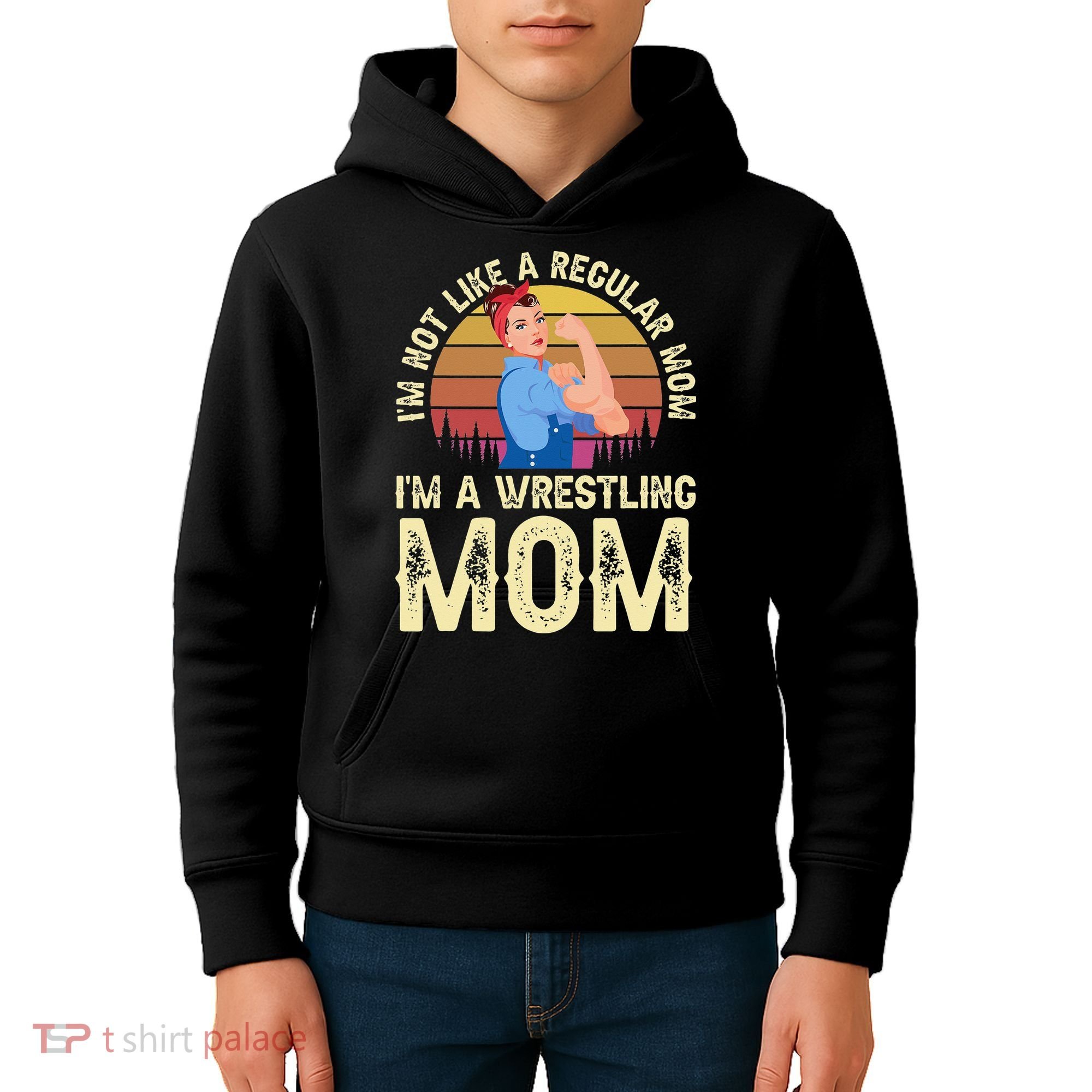 I'm Not Like A Regular Mom I'm A Wrestling Mom Wrestling  Kids Hoodie