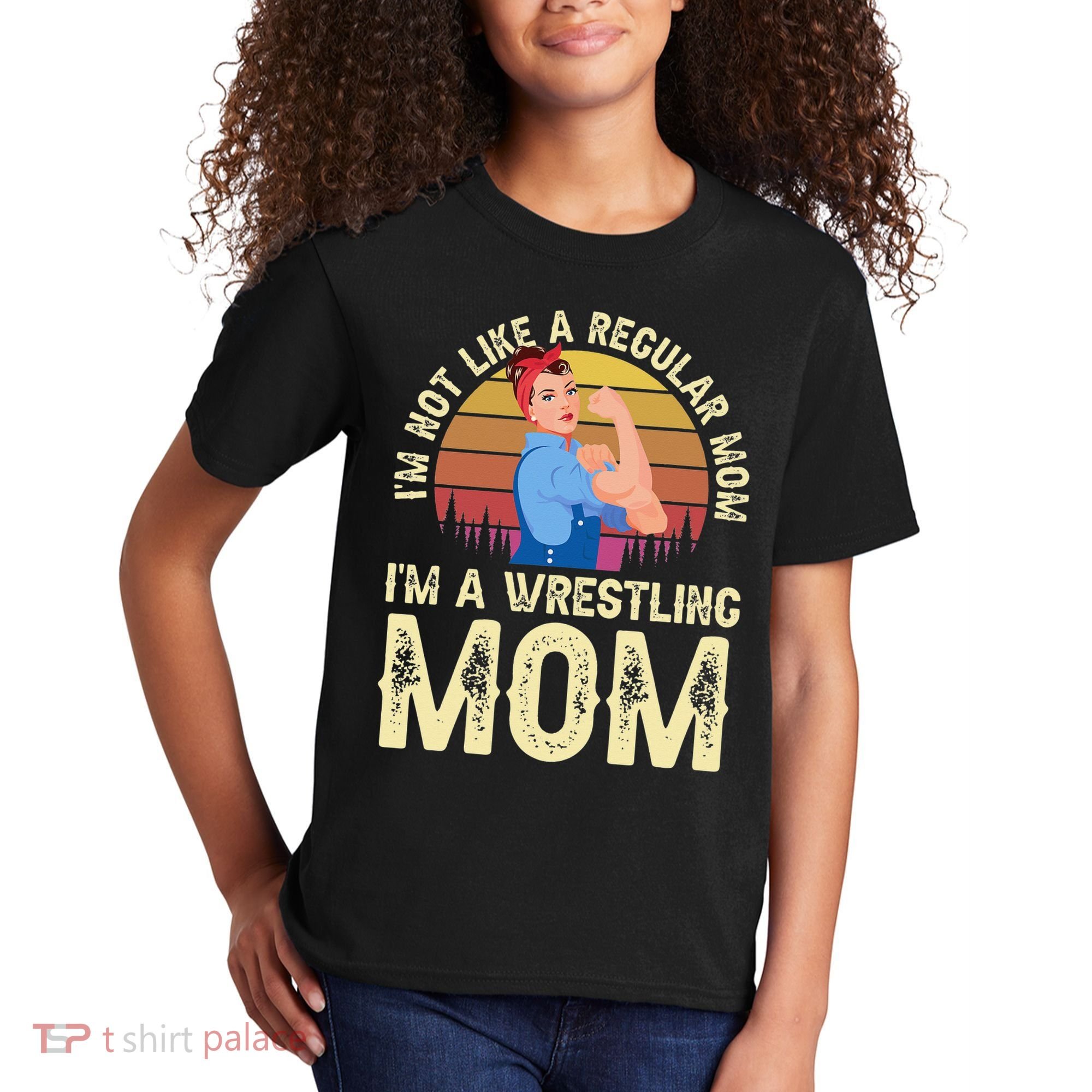 I'm Not Like A Regular Mom I'm A Wrestling Mom Wrestling  Kids T-Shirt
