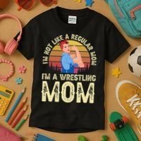 I'm Not Like A Regular Mom I'm A Wrestling Mom Wrestling  Kids T-Shirt thumb 3