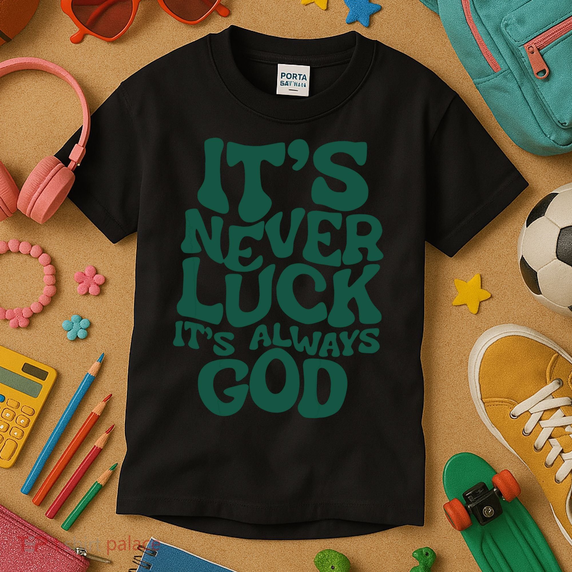 Its Never Luck Its Always God Kids T-Shirt
