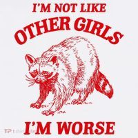 IM Not Like Other Girl IM Worse Possum Raccoon T-Shirt thumb 7