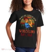 Im Not Like A Regular Mom Im A Wrestling Mom Kids T-Shirt thumb 2
