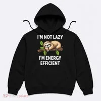 I'm Not Lazy I'm Energy Efficient Funny Sloth Hoodie thumb 0