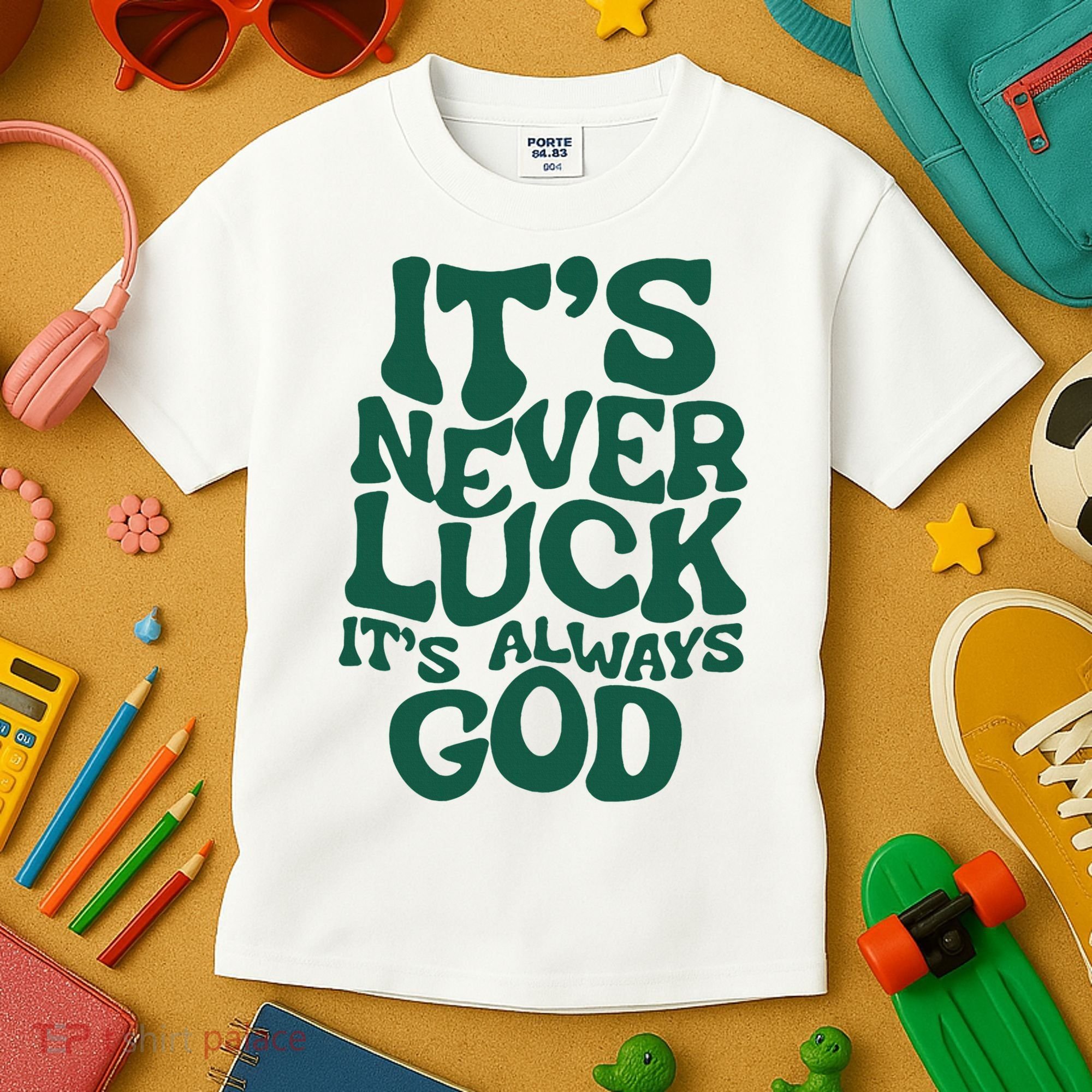 ItS Never Luck ItS Always God Kids T-Shirt