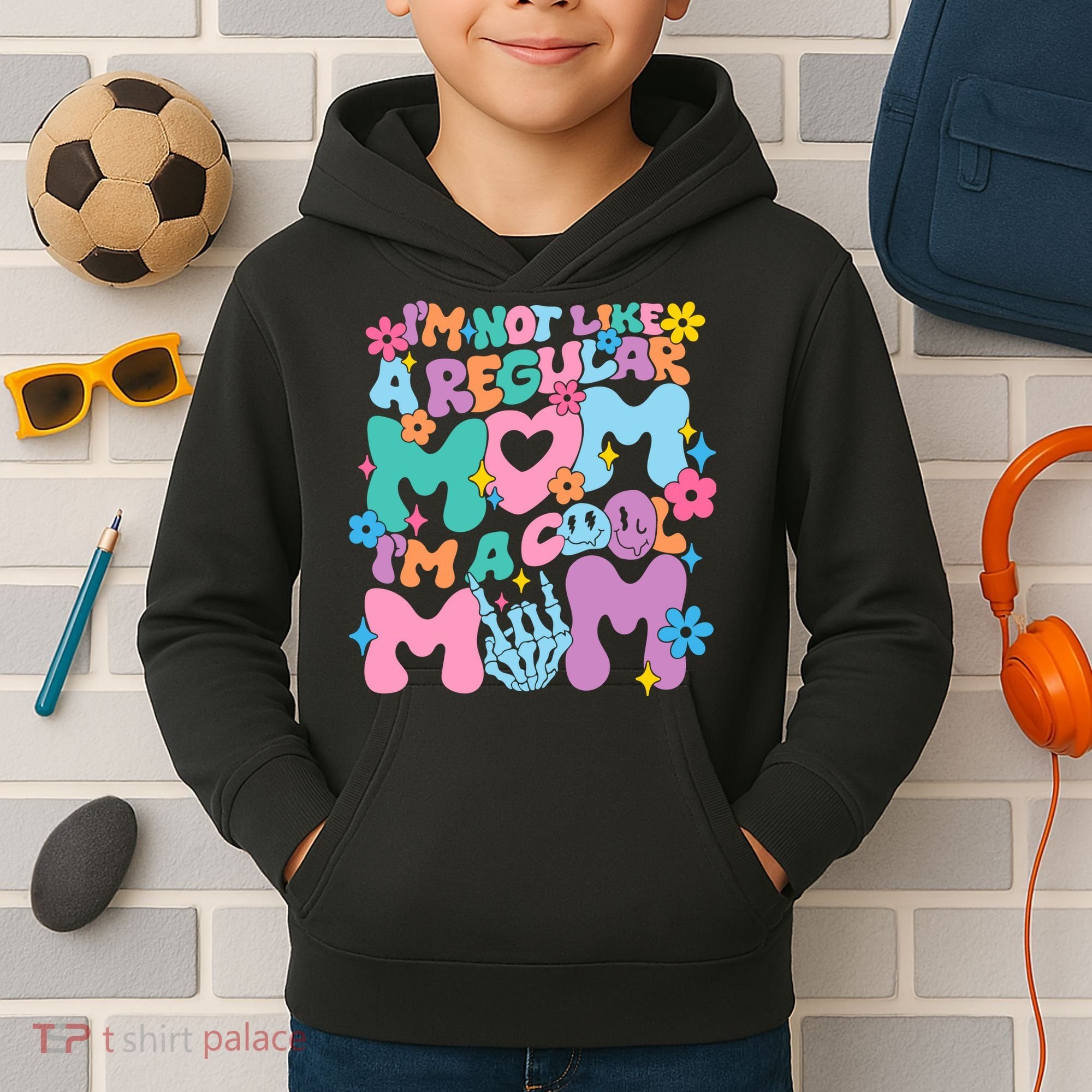 Im Not Like A Regular Mom Im Cool Mom Kids Hoodie