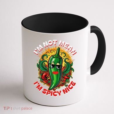 Im Not Mean Im Spicy Nice Sarcastic Humor Sarcasm Funny Gift Coffee Mug back