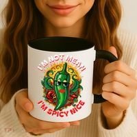 Im Not Mean Im Spicy Nice Sarcastic Humor Sarcasm Funny Gift Coffee Mug thumb 3