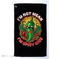 Im Not Mean Im Spicy Nice Sarcastic Humor Sarcasm Funny Gift Golf Towel thumb 0