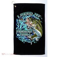 I Need My Fishing Time Golf Towel thumb 0