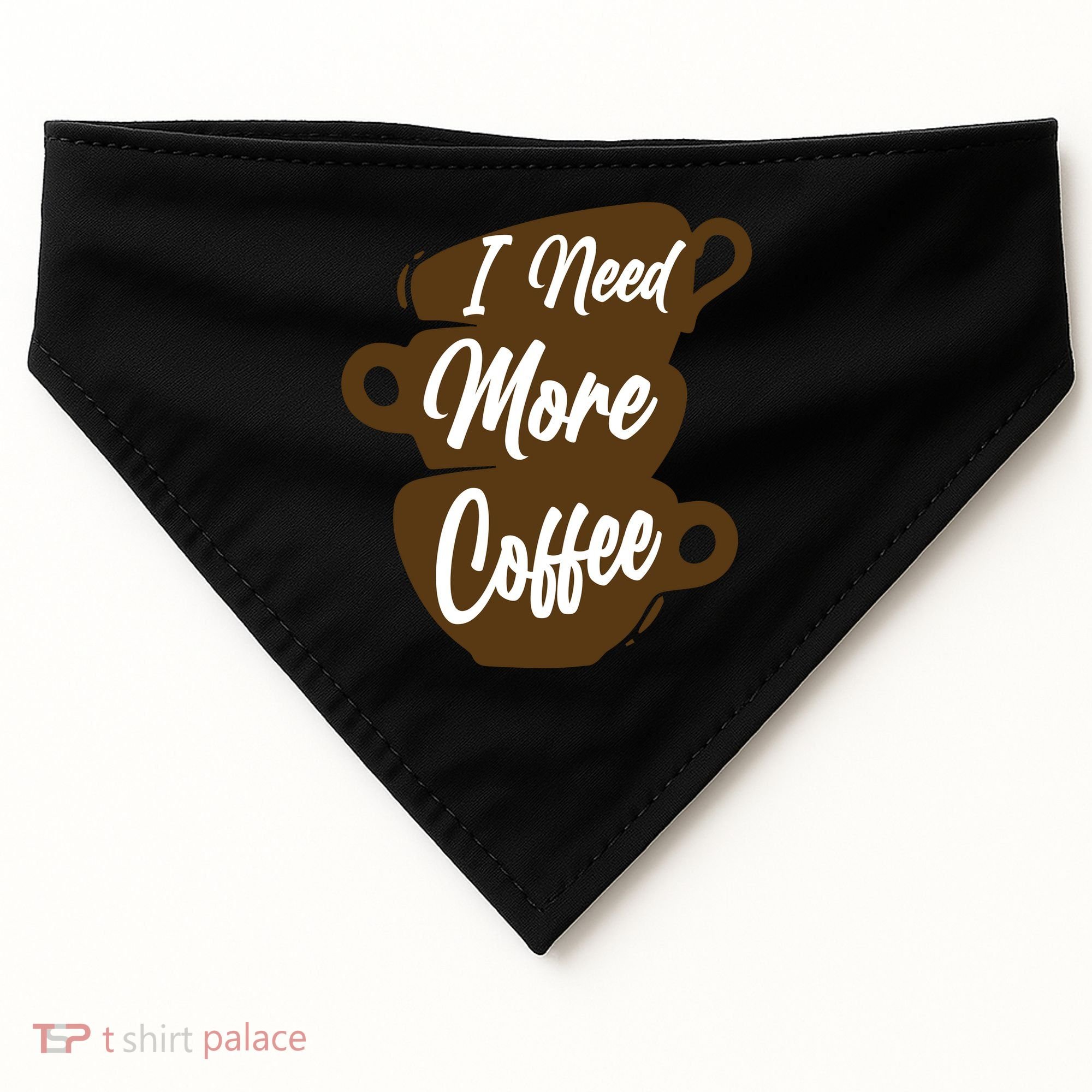 I Need More Coffee Funny Gift Idea For Coffee Lover USA-Made Doggie Bandana