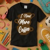 I Need More Coffee Funny Gift Idea For Coffee Lover Kids T-Shirt thumb 3