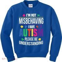 I'm Not Misbehaving Gift I Have Autism Please Understand Gift Kids Sweatshirt thumb 0