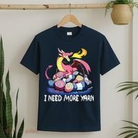 I Need More Yarn Funny Dragon Knitting Quilting T-Shirt thumb 2